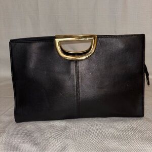 🔥SALE GIANI BERNINI Black Gold-tone Handle Clutch